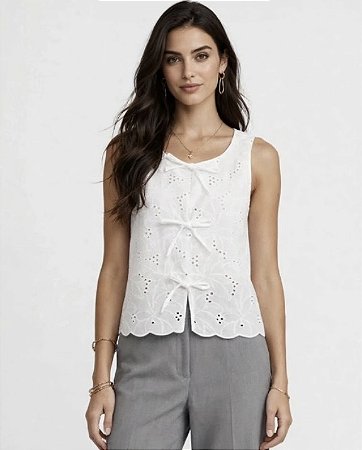 Blusa Regata Laços Laise