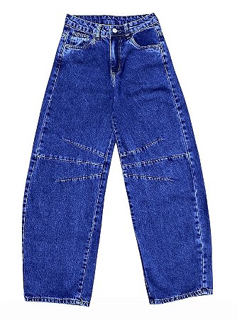 Calça Balloon Cintura Alta Jeans