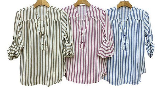 Camisa Listras Viscose
