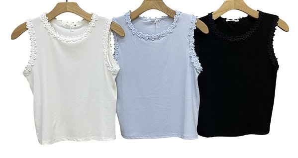 Blusa Regata Flores Viscomalha