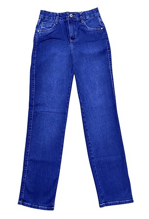 Calça Reta Cintura Alta Jeans