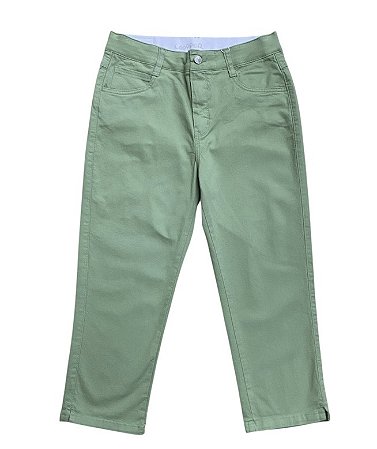 Calça Capri Cintura Alta Sarja