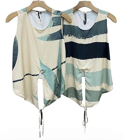 Blusa Regata Estampada Viscose