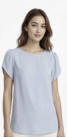 Blusa Manga Curta Franzido Crepe