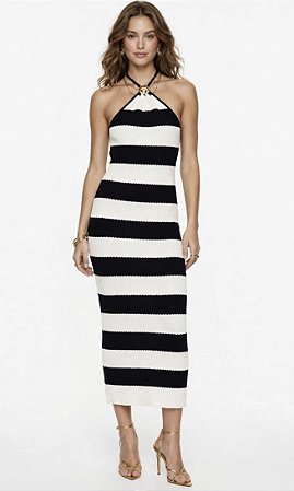 Vestido Listras Tricot