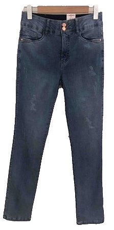 Calça Jeans Reta Cintura Alta Loopper (Cor:Azul Claro) - Evening Store |  Sua loja de Moda Feminina