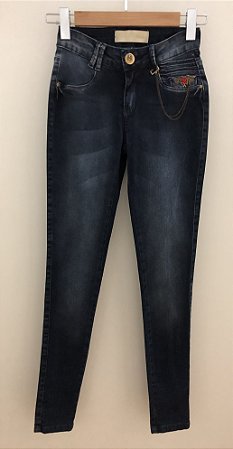 Calça Jeans Skinny Cintura Media Emporio Detalhe Bolso (Cor:Azul Escuro) -  Evening Store | Sua loja de Moda Feminina