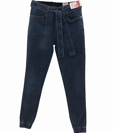 Calça Jeans Capri Cintura Alta Jogger Det Amarrar Loopper - Evening Store |  Sua loja de Moda Feminina