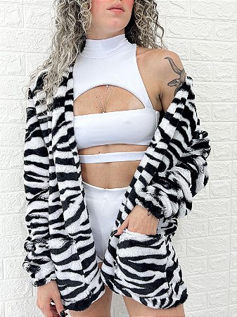 casaco pelúcia  | zebra