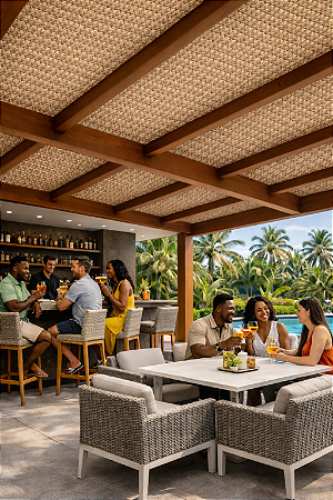 Forro Náutico Havana Premium para pergolado ideal para áreas externas 1,40m de largura