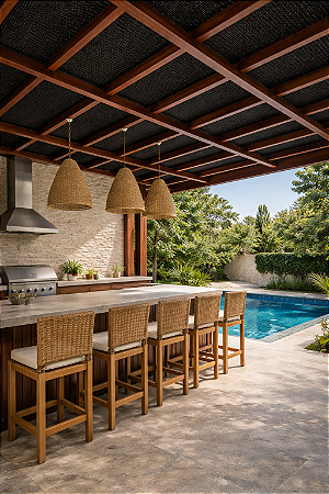 Forro Náutico Carbon Marine para pergolado 1,40m de largura