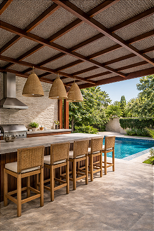 Forro Náutico Castanho Mediterrâneo Marine para pergolado 1,40m de largura