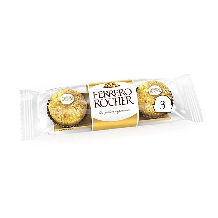 Bombom FERRERO ROCHER 37,5g Pacote com 3 Unidades