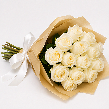 Buque de 18 Rosas Brancas