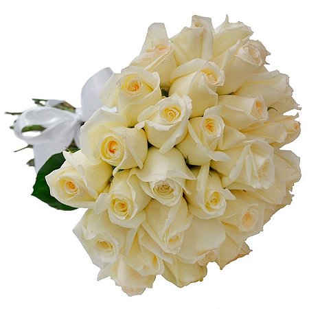 Luxuoso Buque de Rosas Brancas Com 36 Unidades