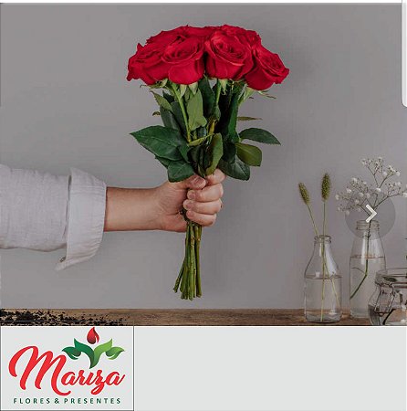 Buque 10 rosas Colombianaa Vermelhas Minimalista
