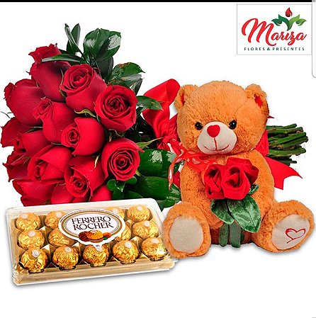 Kit Buque Urso e Ferrero Rocher 150g