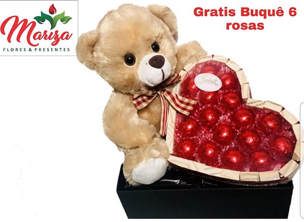 Kit Urso e Chocolate Bombonatti com Quinze Unidades