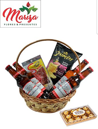 Cesta Petisco Budweiser com Ferrero