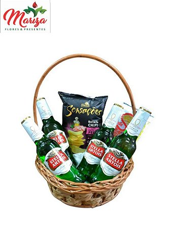 Cesta Petisco e Stella Artois