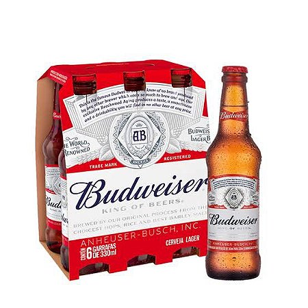Cerveja long back Budweiser 330ml
