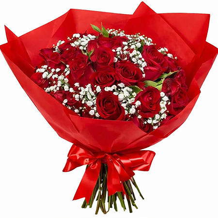 Buque 24 rosas vermelhas Tradicional