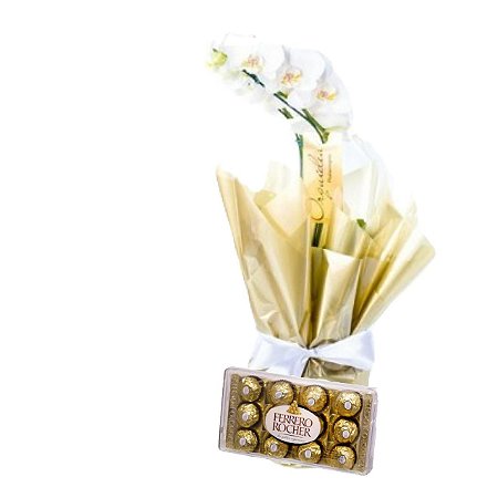 Orquídea branca com  Ferrero Rocher