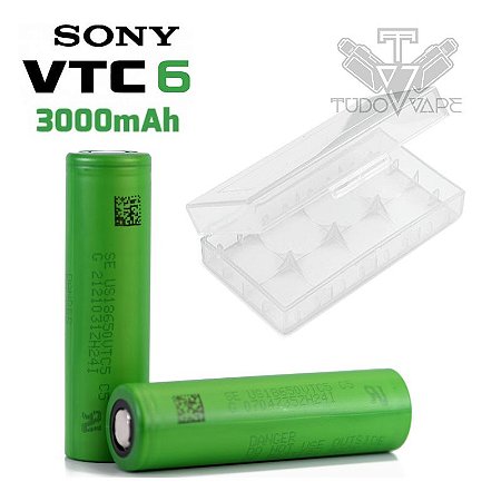 Par baterias Sony vtc6 18650 3000mAh  + Case Plástico