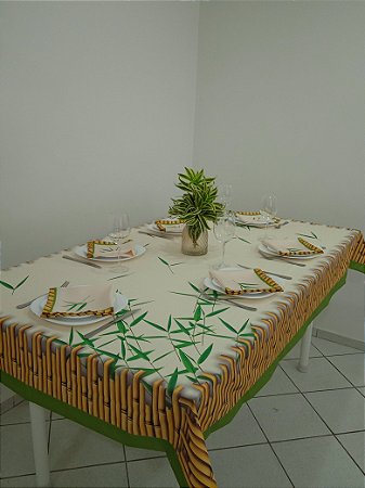 Toalha de Mesa Luna (Bambu folhas) - Linho