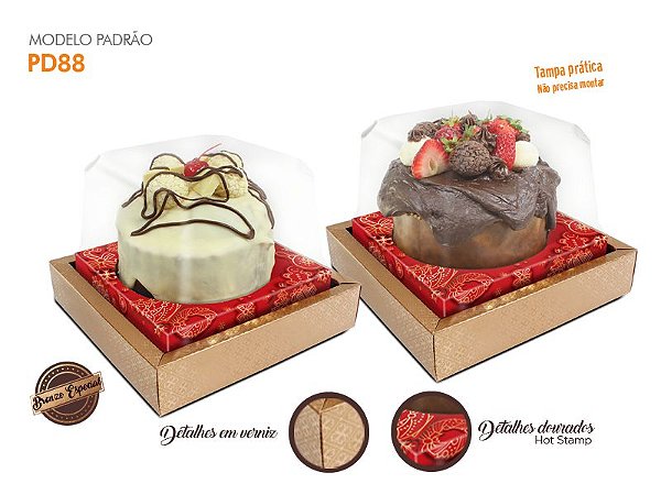 PD88 PREMIUM - EMBALAGEM PARA PANETTONE GOURMET (pcte 05 unid)