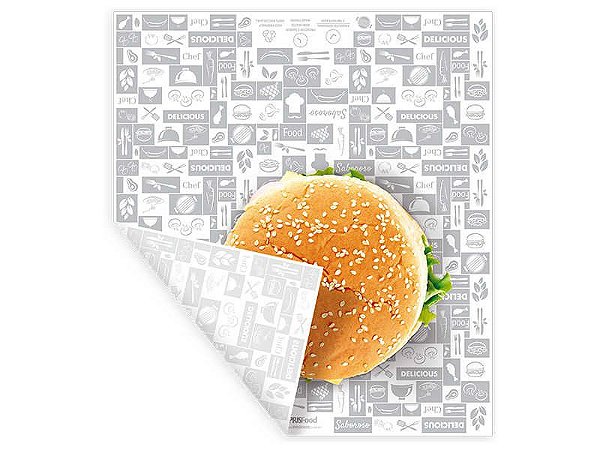 PA01 / 02 - Papel Acoplado para Embalar Lanche - (cx 1000 uni)