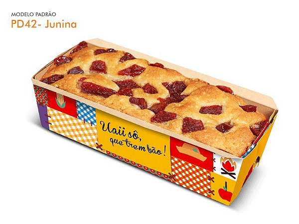 PD42J - Embalagem Forneável para Bolo Caseirinho - Festa Junina - 25 unidades
