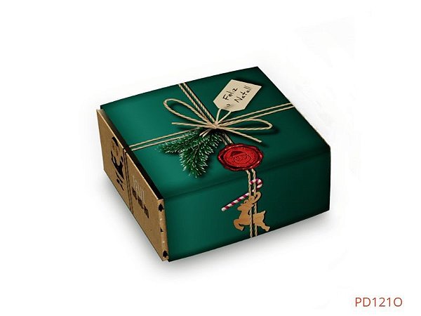 PD121 / 122 Natal -Embalagem Brigadeiro Natal - 4 ou 6 brigadeiros - pcte 10 uni