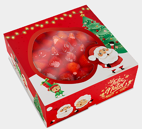 PD66 Vermelha - Embalagem de Natal  Vermelha- Kits e Tortas - (pcte 10 uni)