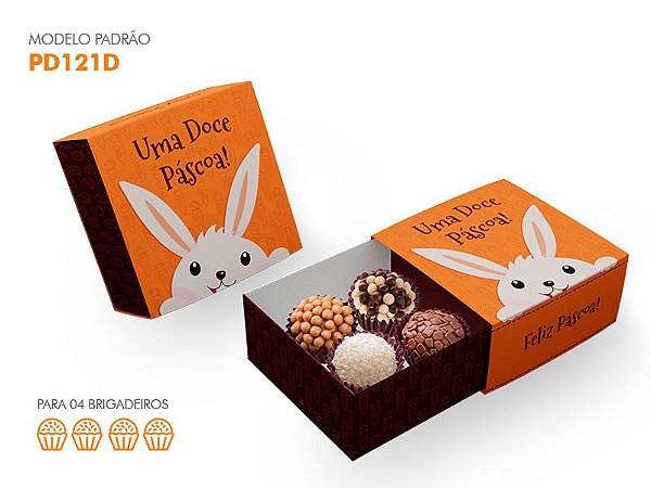 PD121 - Páscoa Embalagem para 4 Brigadeiros - C/25 UNI