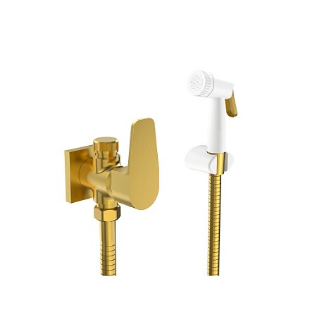 DUCHA HIGIÊNICA COM DERIVAÇÃO - DOURADO ESCOVADO - COLOR LED