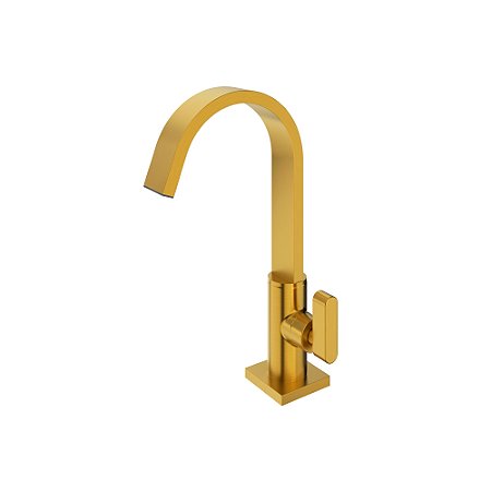 TORNEIRA DE PIA PARA BANHEIRO - DOURADO ESCOVADO - COLOR DOM