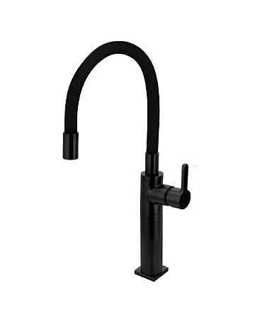 TORNEIRA MISTURADOR MONOCOMANDO PARA COZINHA - PRETO FOSCO - COLOR DOM
