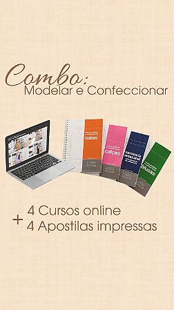 Kit 4 Apostilas Impressas + Videoaulas "Blusas, Saias, Calças e Camisaria Artesanal"