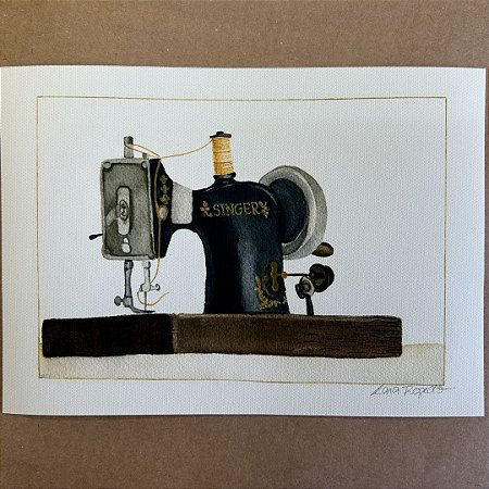 Ilustração Fine Art - "máquina de costura"