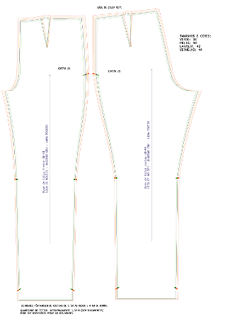 Molde impresso: Base de Calça 46 ao 54