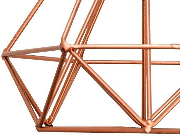 Pendente Lustre Pendente Luminária Aramado Retrô - Diamante Cobre