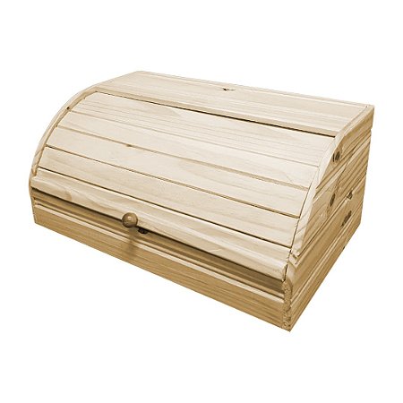 Porta Suporte Pão Tampa Retrátil Madeira