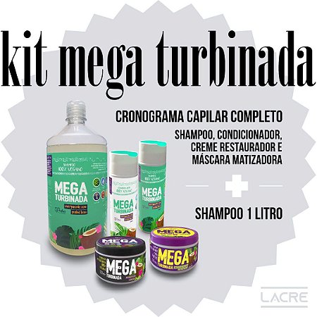 Kit Power Mega Turbinada Vegana Hidratação e Matização - 5 Produtos