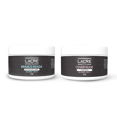 Kit para unha de Gel Lacre Plus Branco Renda e Nude Control - 25g