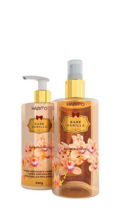 Kit Loção Hidratante Bare Vanilla 250g + Body Splash Bare Vanilla 250ml Hábito Cosméticos