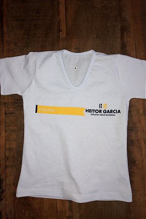 Camiseta baby look feminina/ Heitor Garcia/ Branca