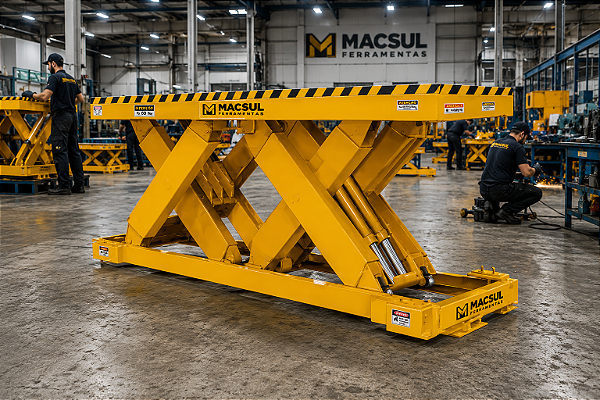 Plataforma Elevatória Hidráulica Pantográfica para Altas Cargas | MACSUL FERRAMENTAS
