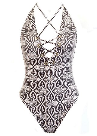 Maiô Cavado Decote Ilhós Safari