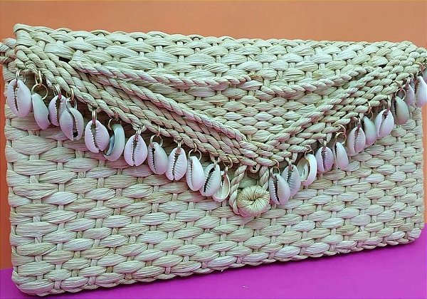 Carteira Buzios Cru Palha natural